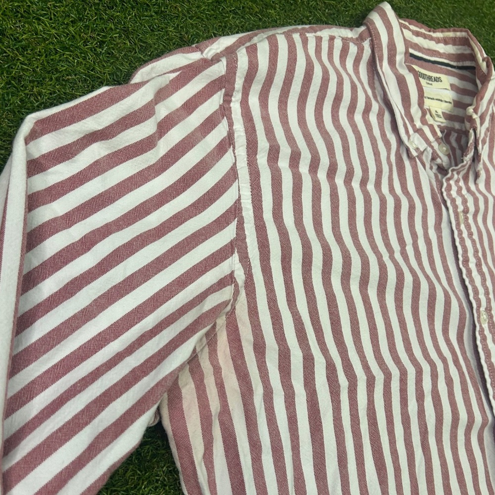 Goodthreads Mens XL Oxford Shirt White Striped Long Sleeve Button Down Standard - Picture 5 of 6